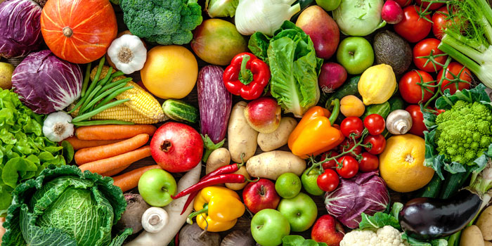 Bunch of Colorful Fruits and Vegetables